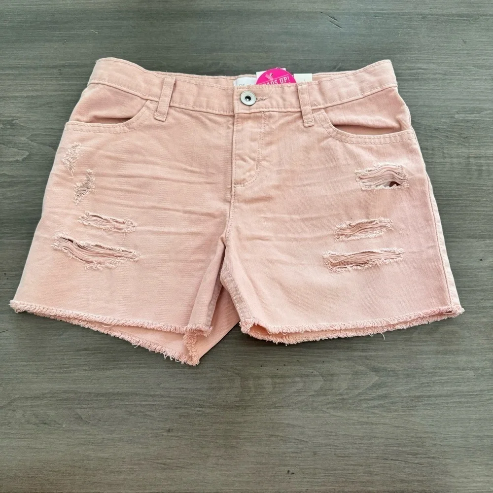 The Children”s Place girls pink destroyed shorts raw hem size 10 NWT